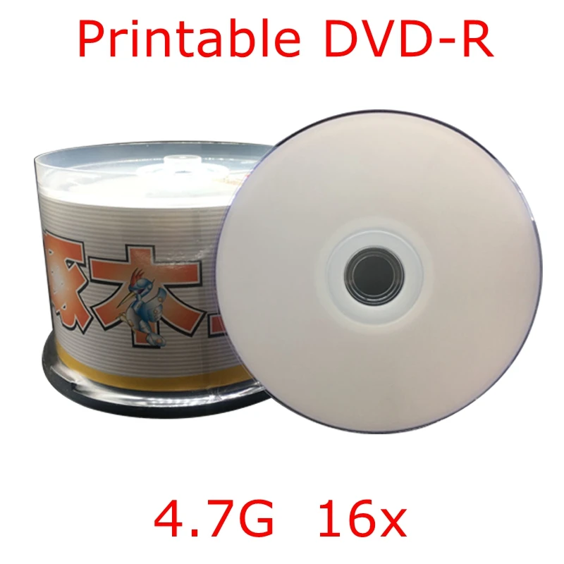 

50PCS/BOX ZMN 4.7G DVD-R Printable blank disk 16X 120min Recording DVD-R disk Single Pieces