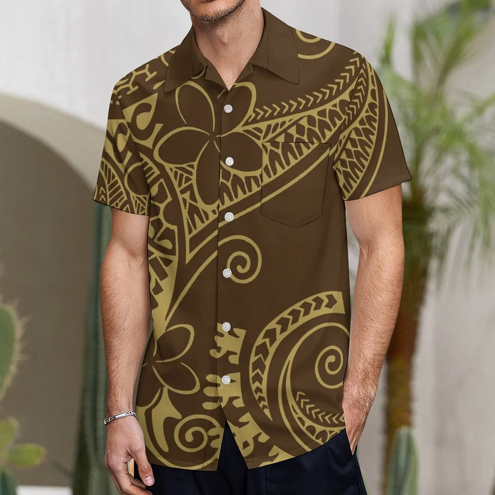 Support Custom Women'S Crew-Neck Dress Midi Party Fishtail Long Dress Polynesian Samoan Couple Suit Matching Men'S Aloha Shirt