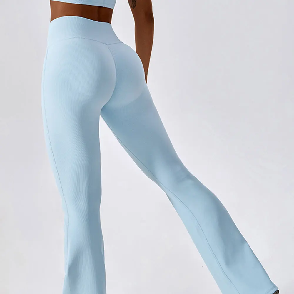Yoga Pants Women Cross Waist Head High Waist Fitness Training Cotton Elasticed Wide Leg Flare Leggings Sports Gym Tights yoga pants