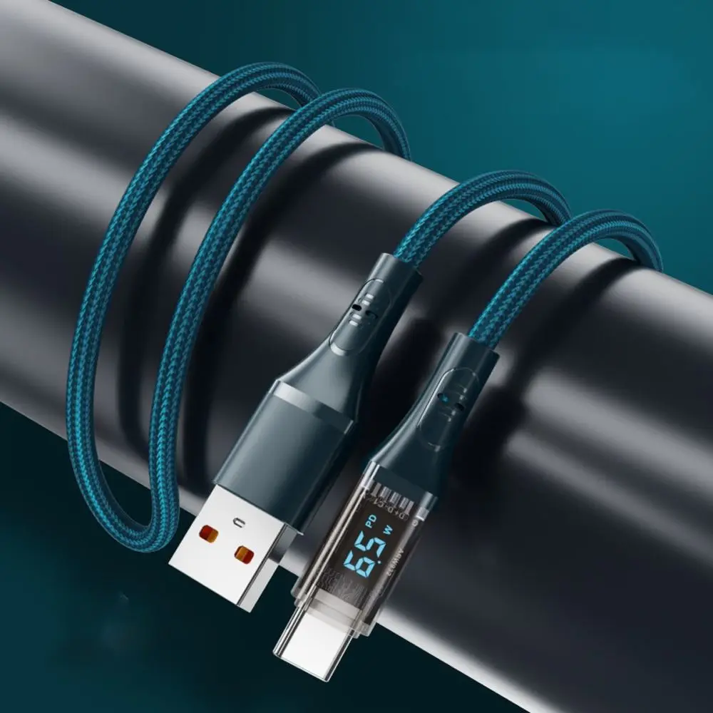 

LED Digital Display PD 66W USB C Cable USB Cable Weave Fast Charging Type C Fast Charging Cable USB 66W Data Transfer