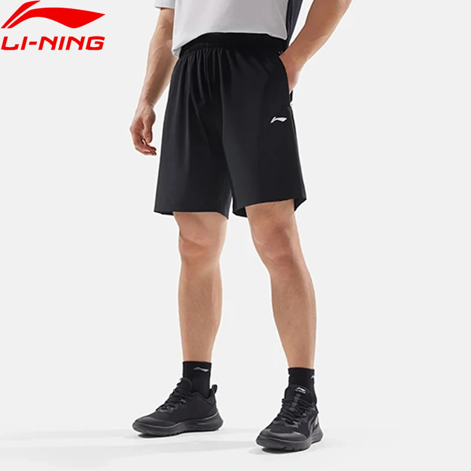 Li-ning pantalones cortos de punto de entrenamiento para hombre AT DRY FREEZE ajuste Regular 79% poliamida 21% forro de elastano pantalones deportivos AKYV033