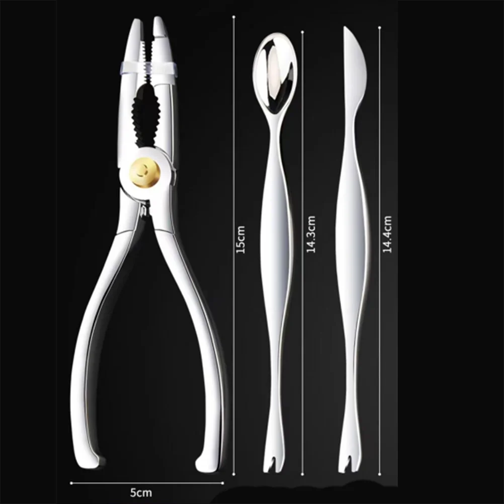 Crab Cracker Tool 3Pcs Stainless Steel Fork Nut Cracker Set Lobster Crab Legs Fork Seafood Tool Set