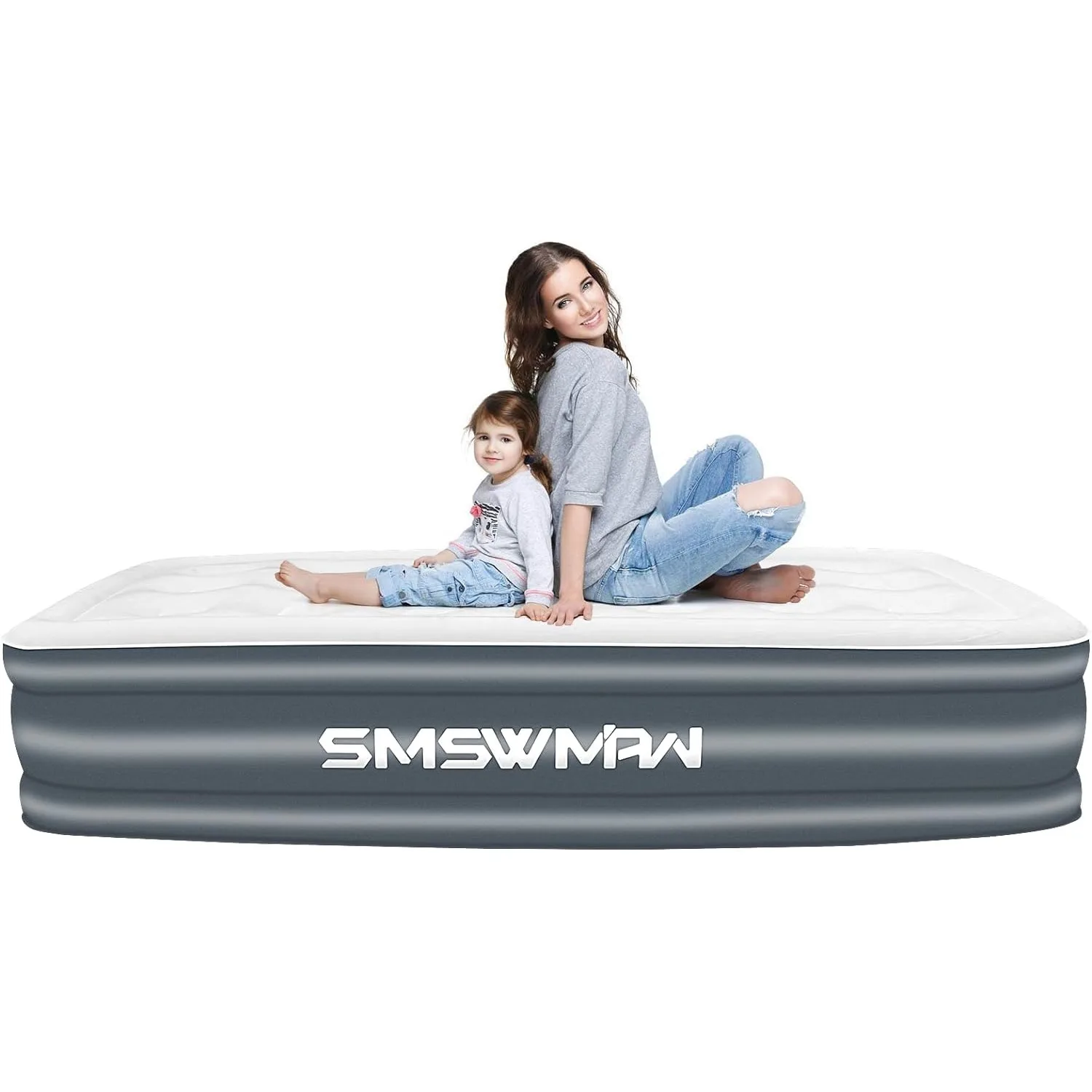 

Air Mattress with Built in Pump, Twin Air Mattress 16" Elevated Bed Mattress with Self-Inflating, Durable Flocked Top Air Bed