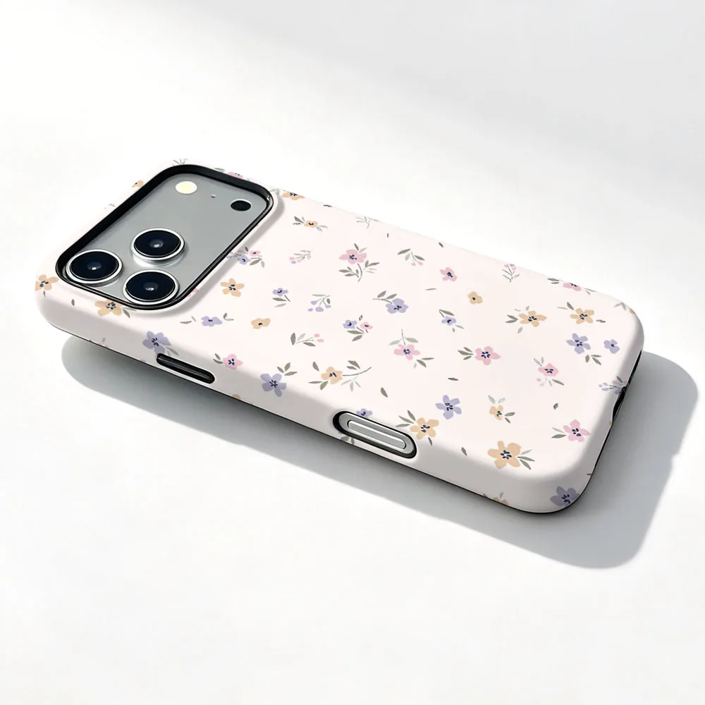 Chic Floral Magnetic Phone Case with 2-in-1 Film Cover