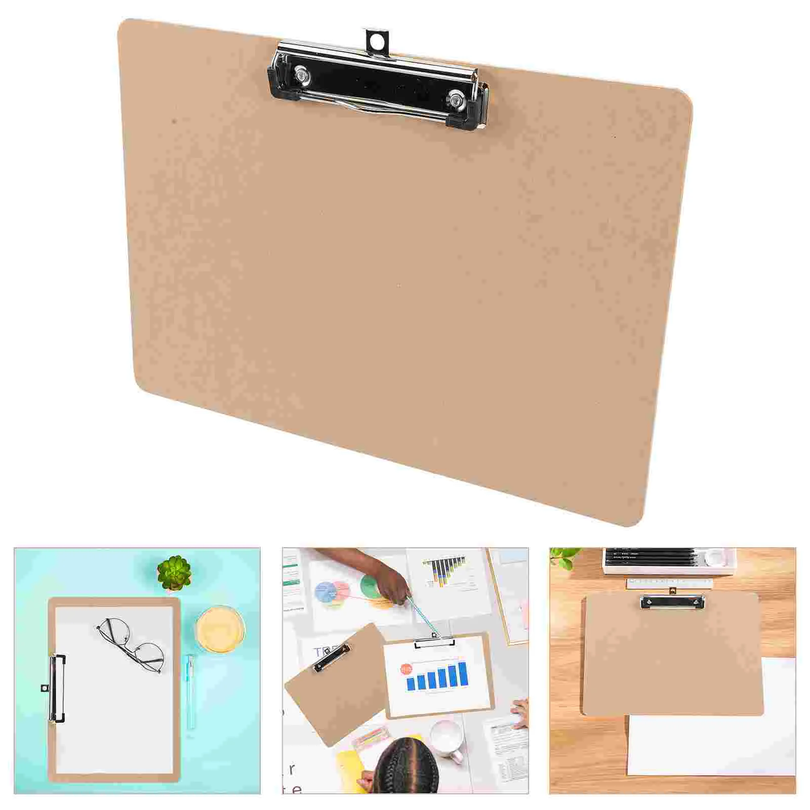 

2Pcs Restaurant Clipboards Portable Writing Clipboard Office Thickened Paper Document Storage Clip
