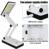 LED Desk Lamp Touch Dimmable USB/Battery Control Foldable Table Bedside Reading COB Night Light 2