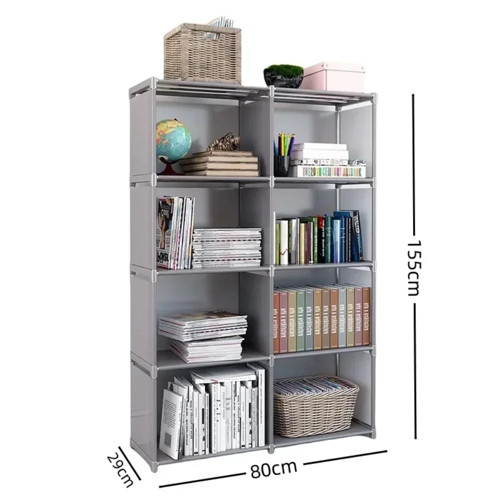 Storage Rack Book Display Stand 5 Tier Simple Bookshelf Easy Assembly Bookcase DIY Nonwoven Corner Sundries Can Be Moved Creative Organizer Debris Rack