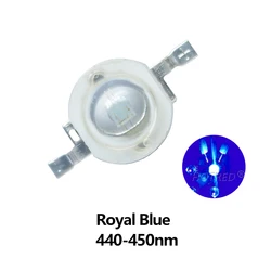 Multicolor High Power LED Chip Light Bulb - 3W X 10 Pieces (Royal Blue 440nm)