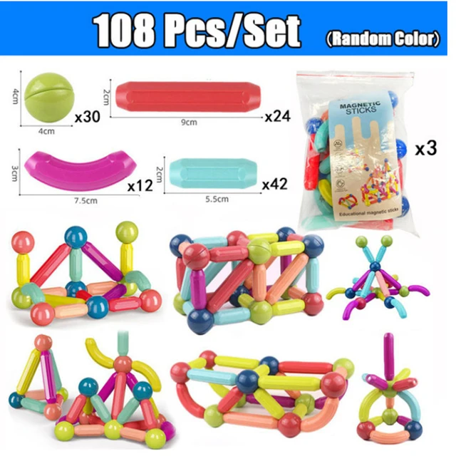 Kids Magnetic Construction Set Magnetic Balls Stick Building Blocks Montessori Educational Toys For Children Gift 5