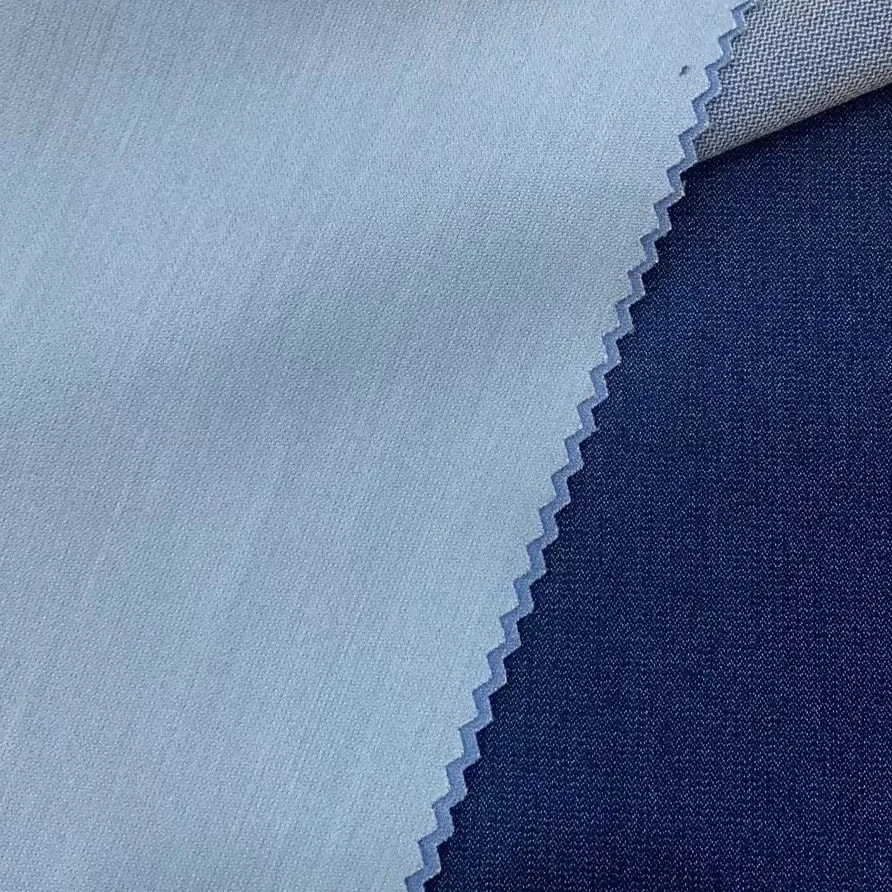 High Elasticity Gingham Pattern Denim Fabric 50 Stitches Washless Color Fastness Casual Dresses Shirts Pants Fabric