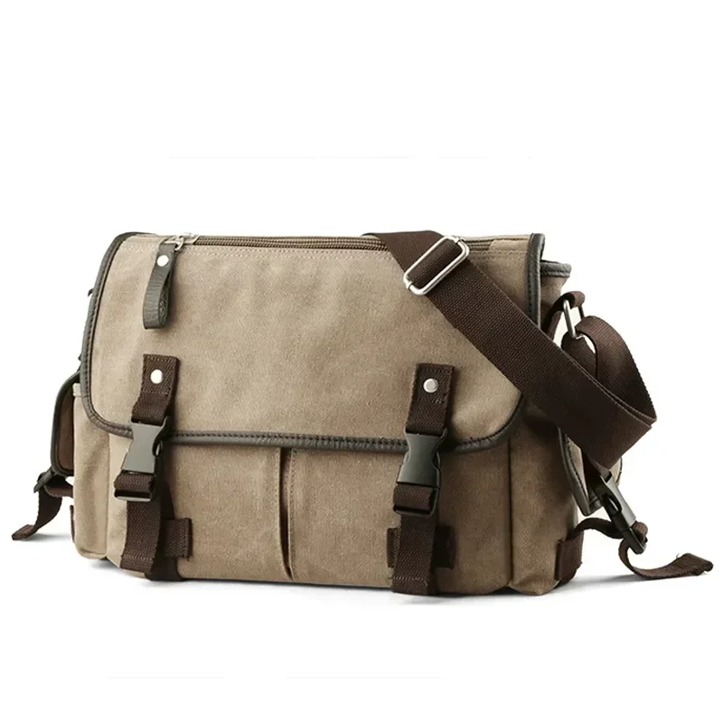 

For Durable Large Casual Capacity 13 Inch Men Bag Handbag Canvas Bag Crossbody Briefcase Laptop Business Men Men Vintage