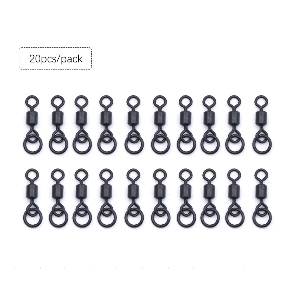 Carp Fishing Swivels 20pcs Carp Fishing Swivels Round Ring Hair Rig Swivels UK20# for Carp Hook Pop Up Bait Boilie Connector Fish Accessories Tackle