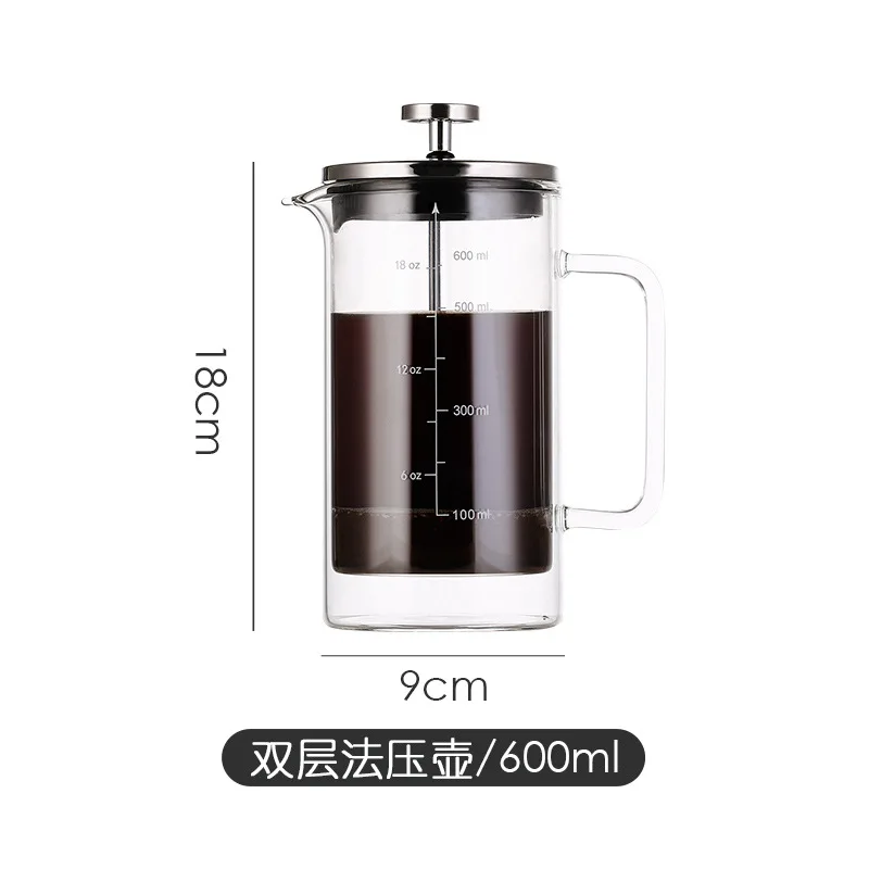 Coffee French Press Maker Coffee 350ml/600ml Manual Coffee Pot Coffee  Filter Heat Resistant Glass Hand Portable Coffee Machine - AliExpress