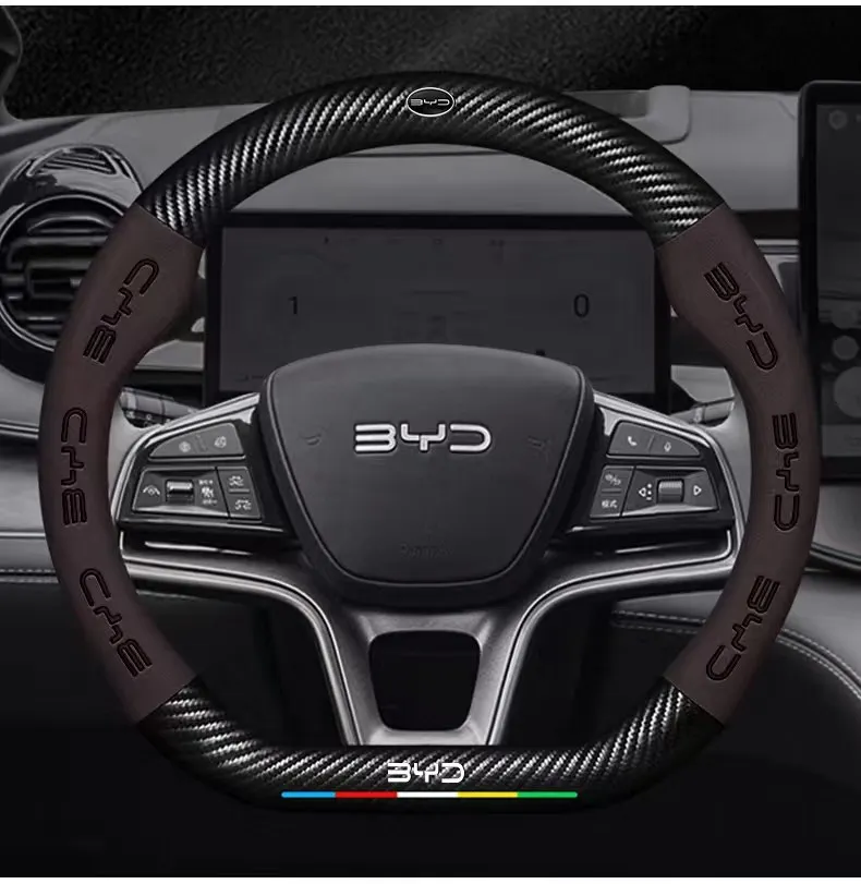 For BYD Tang, Song, Yuan, Ming, Qin PLUS, Han EV, Yuan Pro, Frigate 07, Dolphin, car, suede steering wheel cover