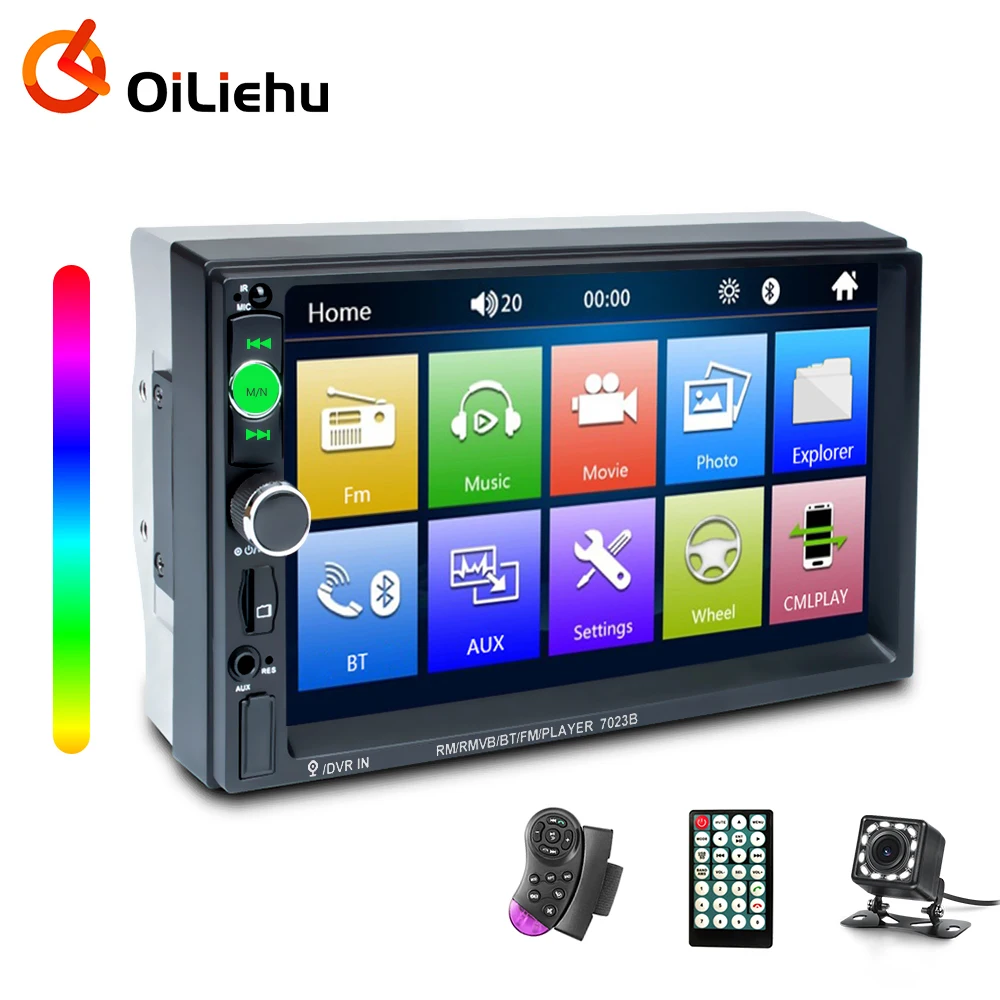 OiLiehu 2Din 7" Car Radio Apple Carplay Android Auto Stereo Receiver Touch Screen Bluetooth FM SD USB TF HD MP5 Player Autoradio android car video player Car Multimedia Players