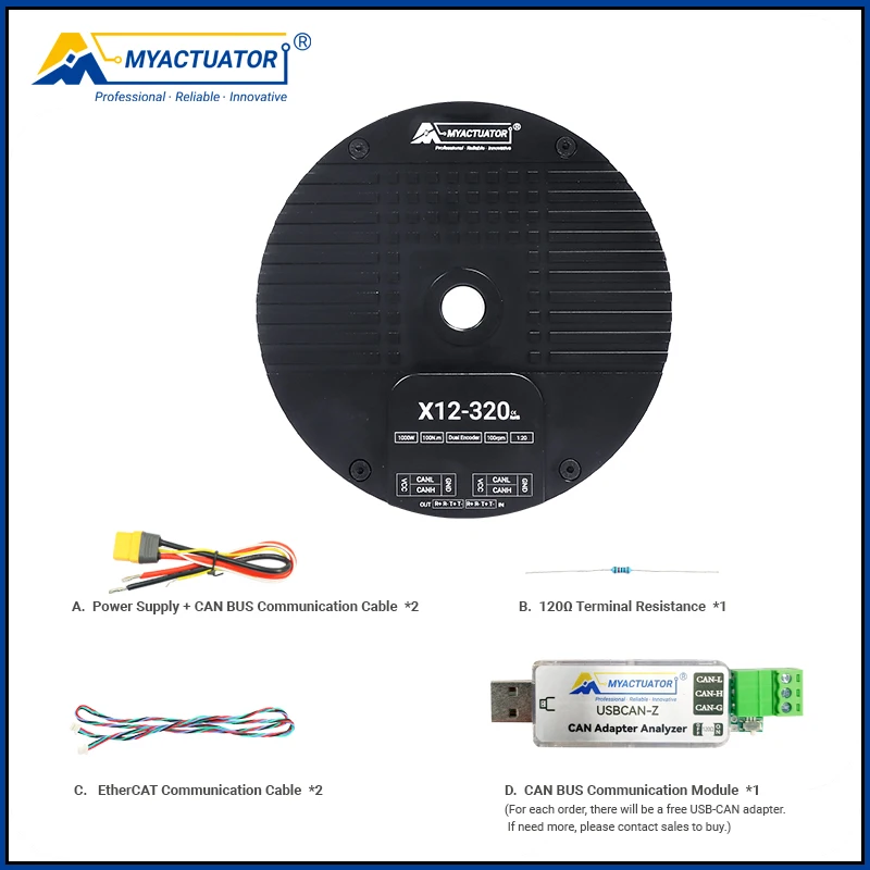 MT DC motor RMD-X12-320 EtherCAT+CAN New V4 high torque 320N.M
