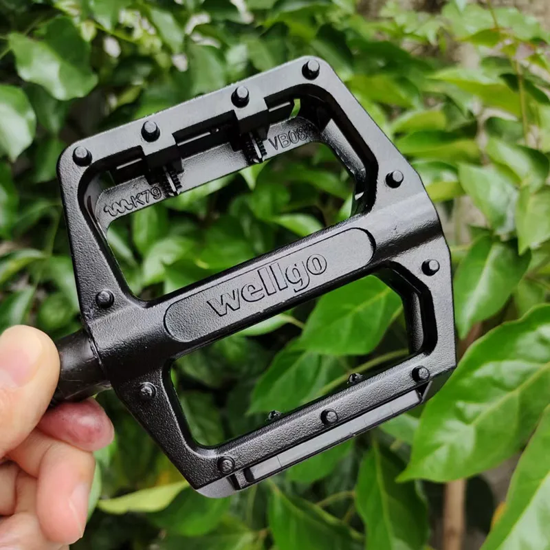 Pedali Wellgo MTB In Alluminio Nero – Coppia Pedali A Piattaforma Con Cuscinetti Sfera Chiusi
