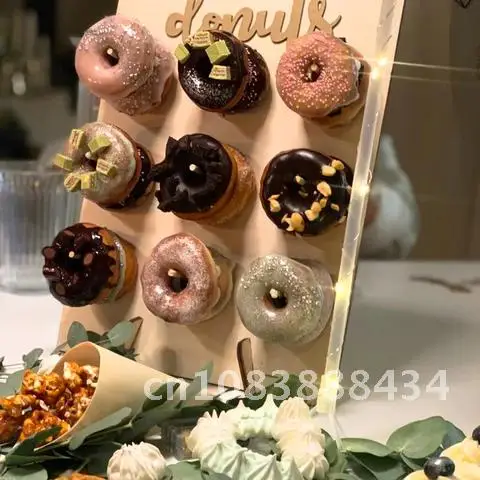 

Donut decorations wooden bracket Baking donuts Dessert shop Donut party supplies Decoration