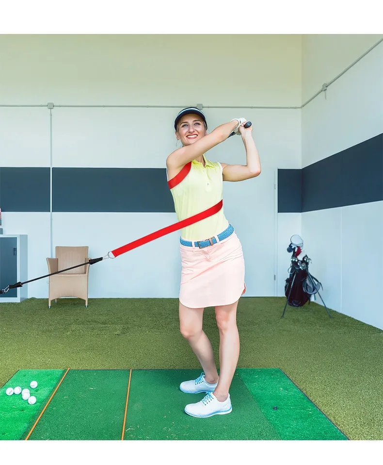 Golf Swing Trainer Golf Practice Physical Fitness Pull Rope Golf Twist Training Strap Strengthens Balance Swing Training Aid