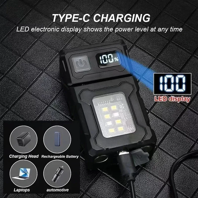 MINI USB Rechargeable LED Flashlight Portable Tail magnet flashlight Super Brigh