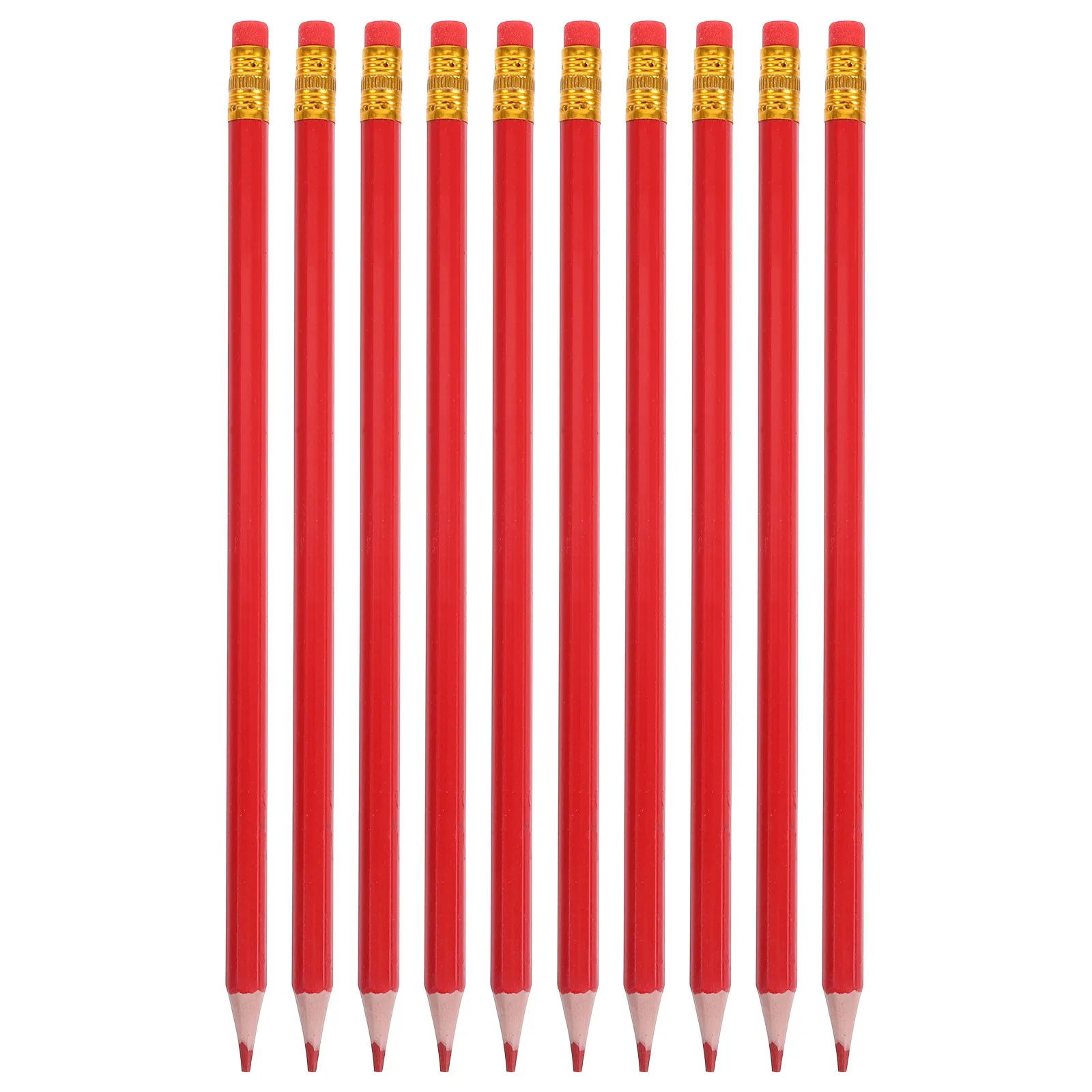12 pcs Red Colored Pencils Erasable Pre-Sharpened Hexagonal Writing Sketching Pencils For Teachers Artists Students Drafting Map - 4