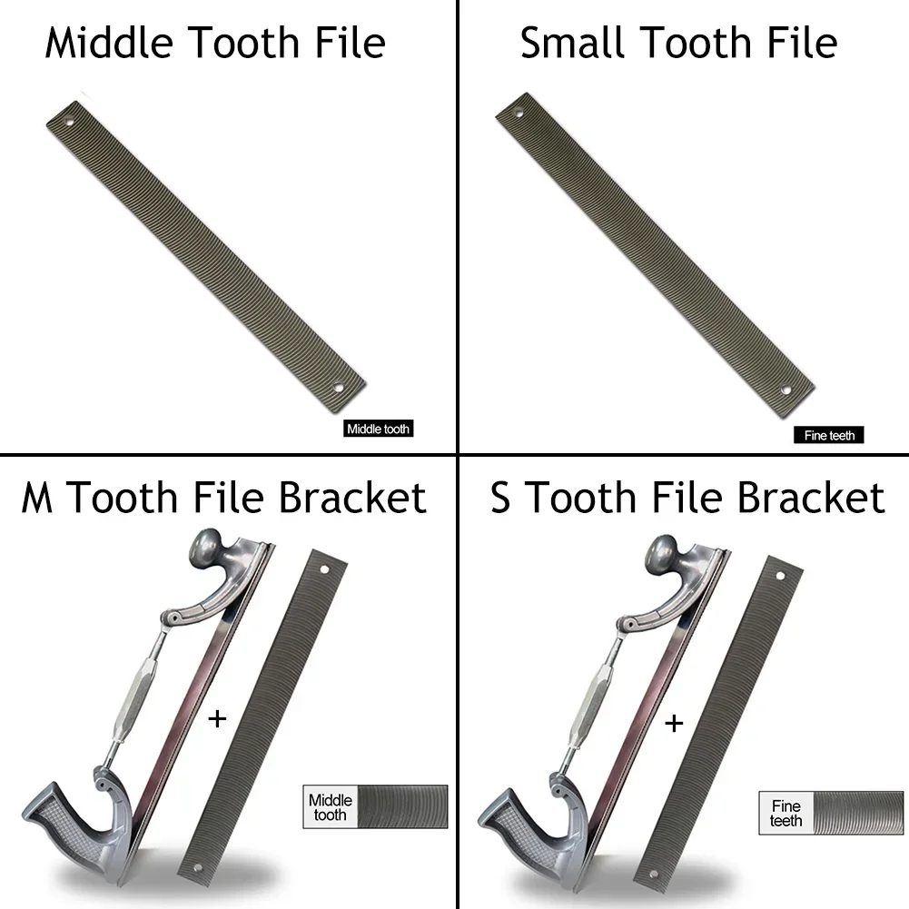 14" S/M Size Adjustable Frame Milled Tooth Car Body Polisher Files Metal Panel Polishing Curved Tooth Steel File Holder Dent Kit