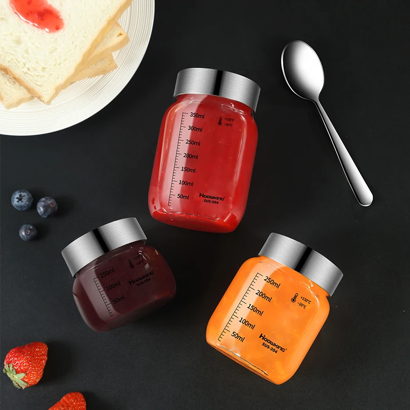 High Borosilicate Glass Airtight Jar Moisture Proof Coffee Tea Candy Jar Kitchen Spice Tank Honey Jam Tank Glass Containers Pot