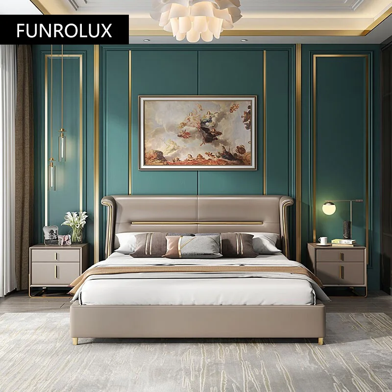 Modern style simple master bedroom1.8Rice double celebrity princess adult marriage bed