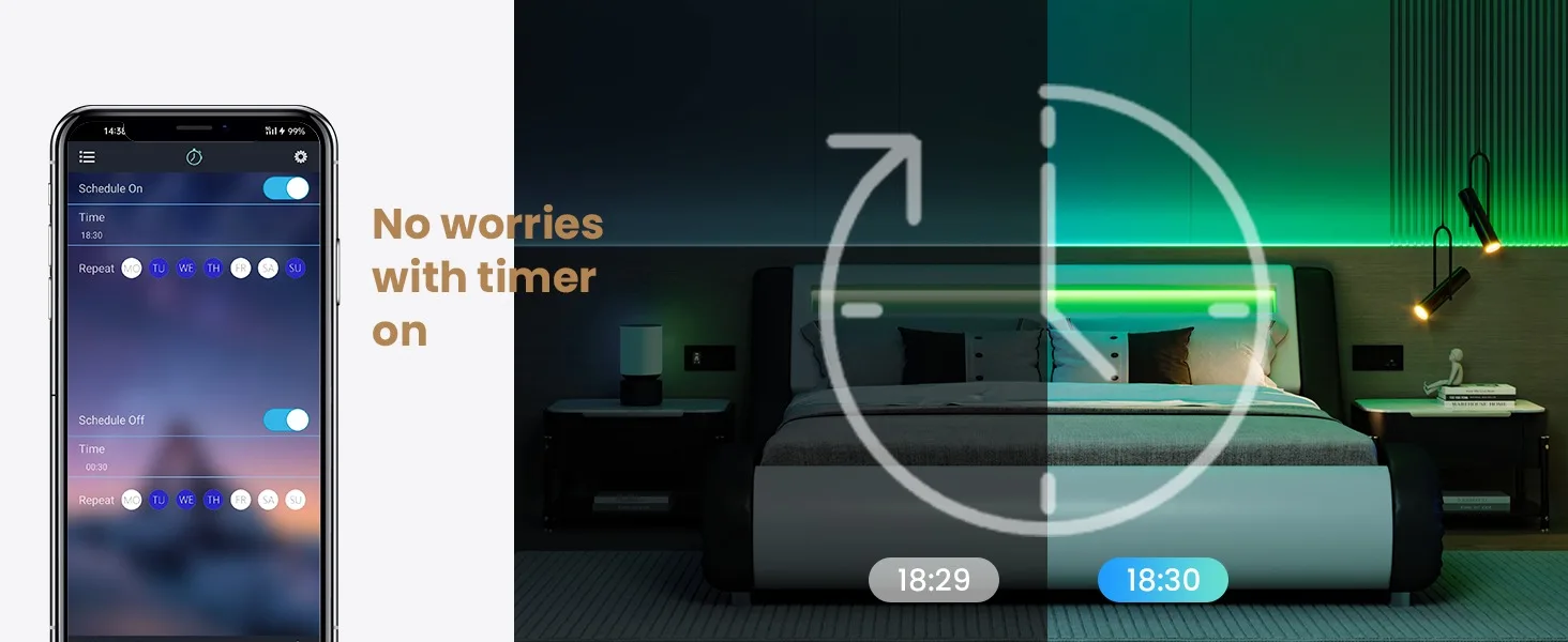 bed with led lights
