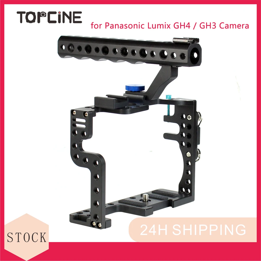 Gabbia Topcine Lumix Gh4 Con Impugnatura Superiore, Per Kit Studio Fotografico Panasonic Lumix Gh4 / Gh3 Camera Rig