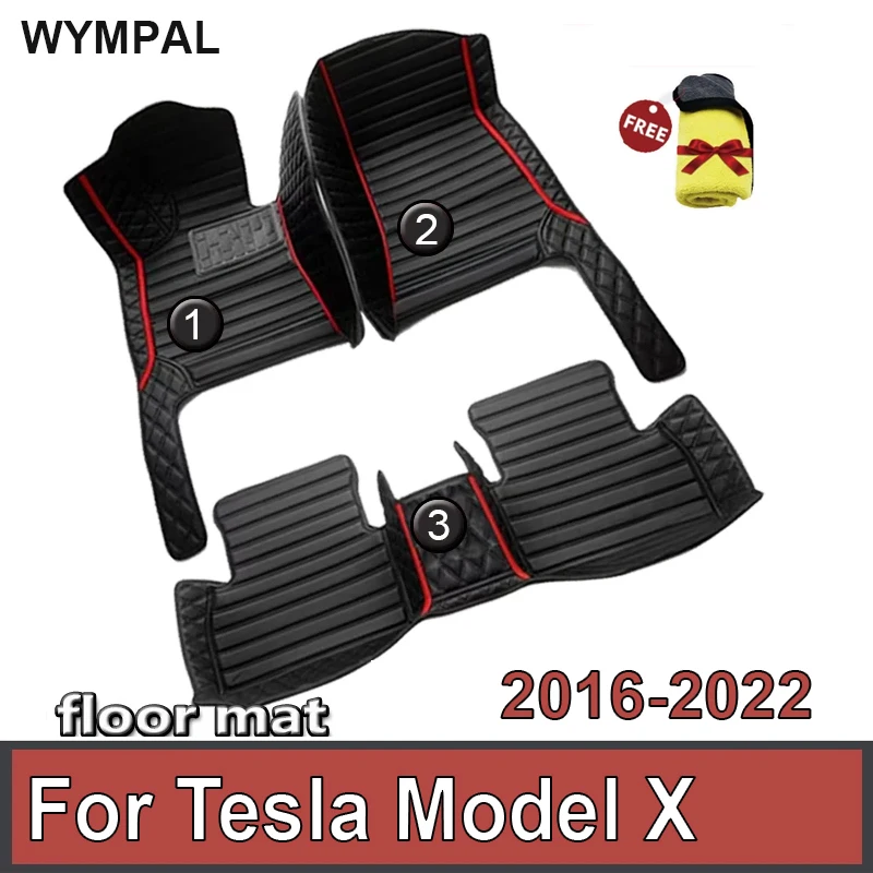 

Автомобильные коврики, напольные для Tesla Model X 2016 ~ 2022, 6 мест, защита от грязи, для Tesla Model X, аксессуары 2022, автомобильные аксессуары