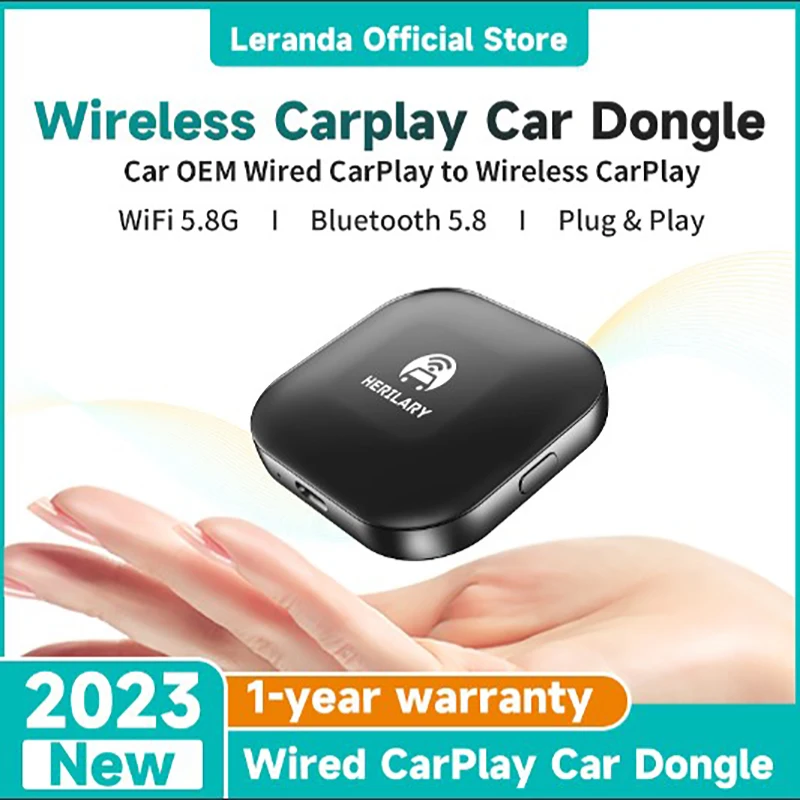 Leranda C1-Cp Wireless Carplay Car Dongle Per Apple Ios/ Android Auto Ai Box Car Multimedia Player Bluetooth 5.8Ghz Auto Connect