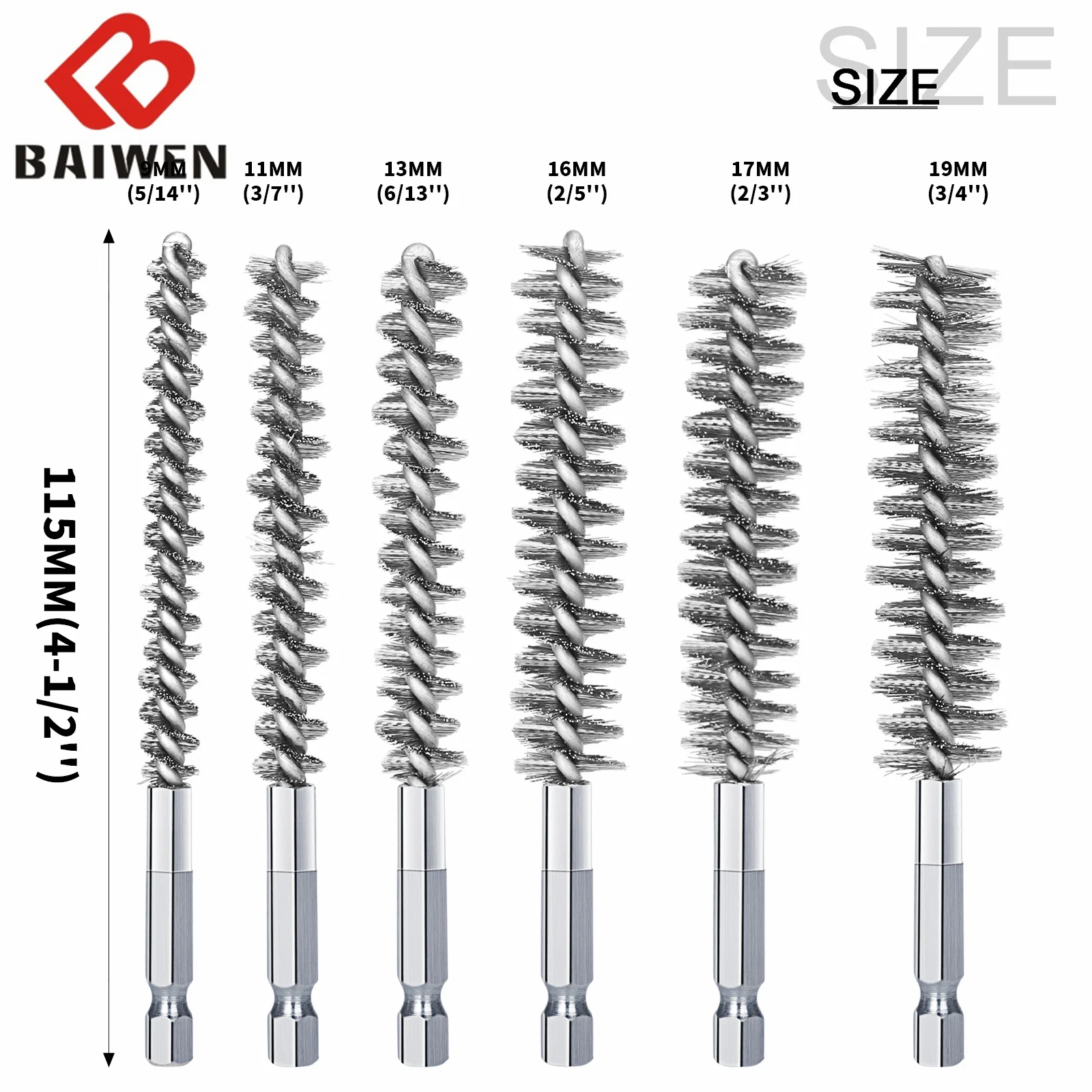 ���͸� �Ŀ� �帱�� ��ƿ ���� ���̾� �귯��, Ʃ�� ���̾� û�� �귯��, ����Ʈ ����, 1/4 ��ġ ���� ��ũ, 8mm, 10mm, 12mm, 15mm, 17mm, 19mm