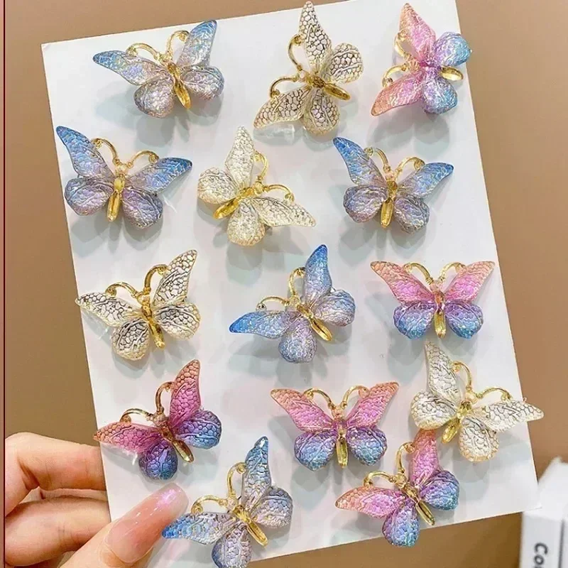 5PCS Hair Accessories Sweet Stereoscopic Color Gradient Cute Baby Hairpins Kids Hair Clips Children Headwear Princess Barrette Girls