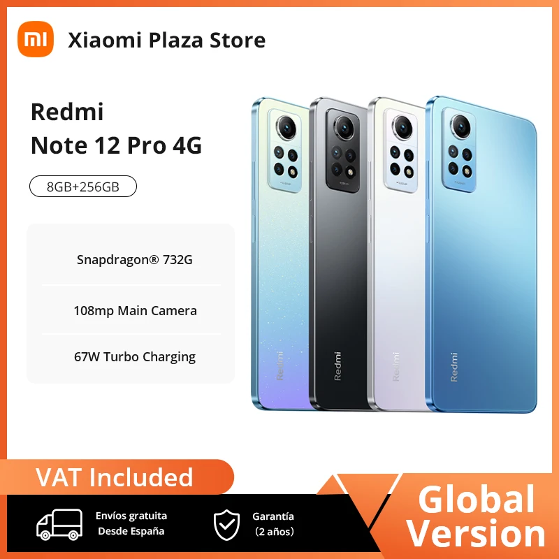 Xiaomi Redmi Note 12 Pro 4G Smartphone 128GB/256GB NFC, Snapdragon 732G,  Pantalla AMOLED de 6