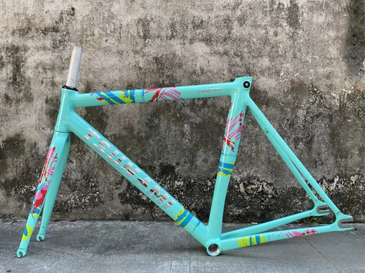 Tsunami snm300-アルミニウム合金固定自転車フレーム,52cmおよび