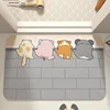 Cartoon Bathroom Soft Diatomaceous Mud Floor Mat, Bathroom Absorbent Foot Mat, Toilet Sink, Bedroom Mat, Carpet 1