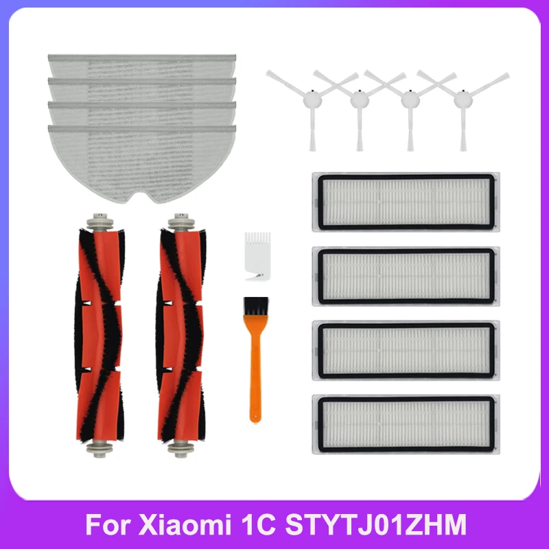 Certer Rolo Principal Mais Escova Lateral Filtro Hepa Esfregando Pano para Xiaomi 1c c Vassoura Robô Vácuo Mop Mijia c1 Acessórios