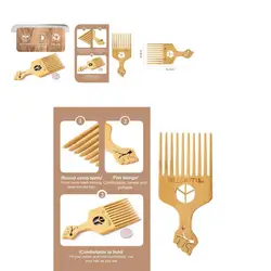 Hair Comb High Quality Portable Reusable Wooden Grooming Square Pocket Comb for Salon  Hair Brush  Hair Cutting Comb