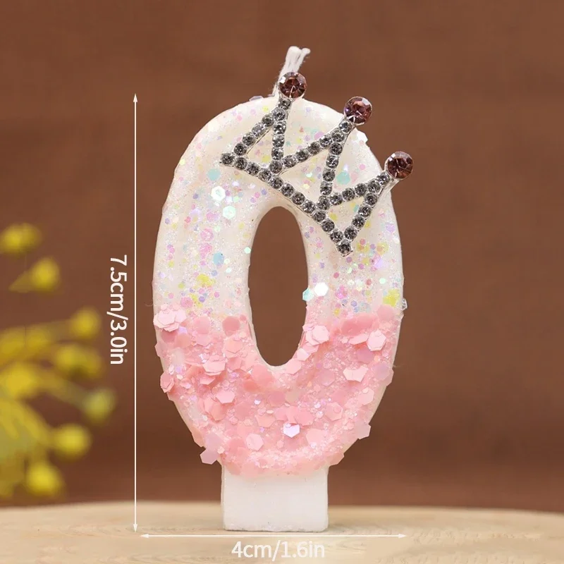 Pink Crown Birthday Candle - Adorable Number Candle for Cake Topper Celebrations