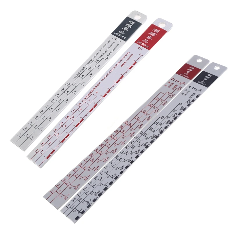Standard Paint Ruler Paint Mixing Tool Ruler Paint Tool Black/red