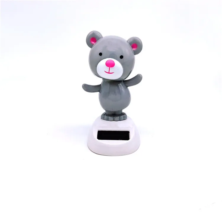 Solar Bear Dancing Toys Shaking Head Toy For Car For Automotive Interior Dolls Windowsill Desk Holiday Fun Kid Toy Gift