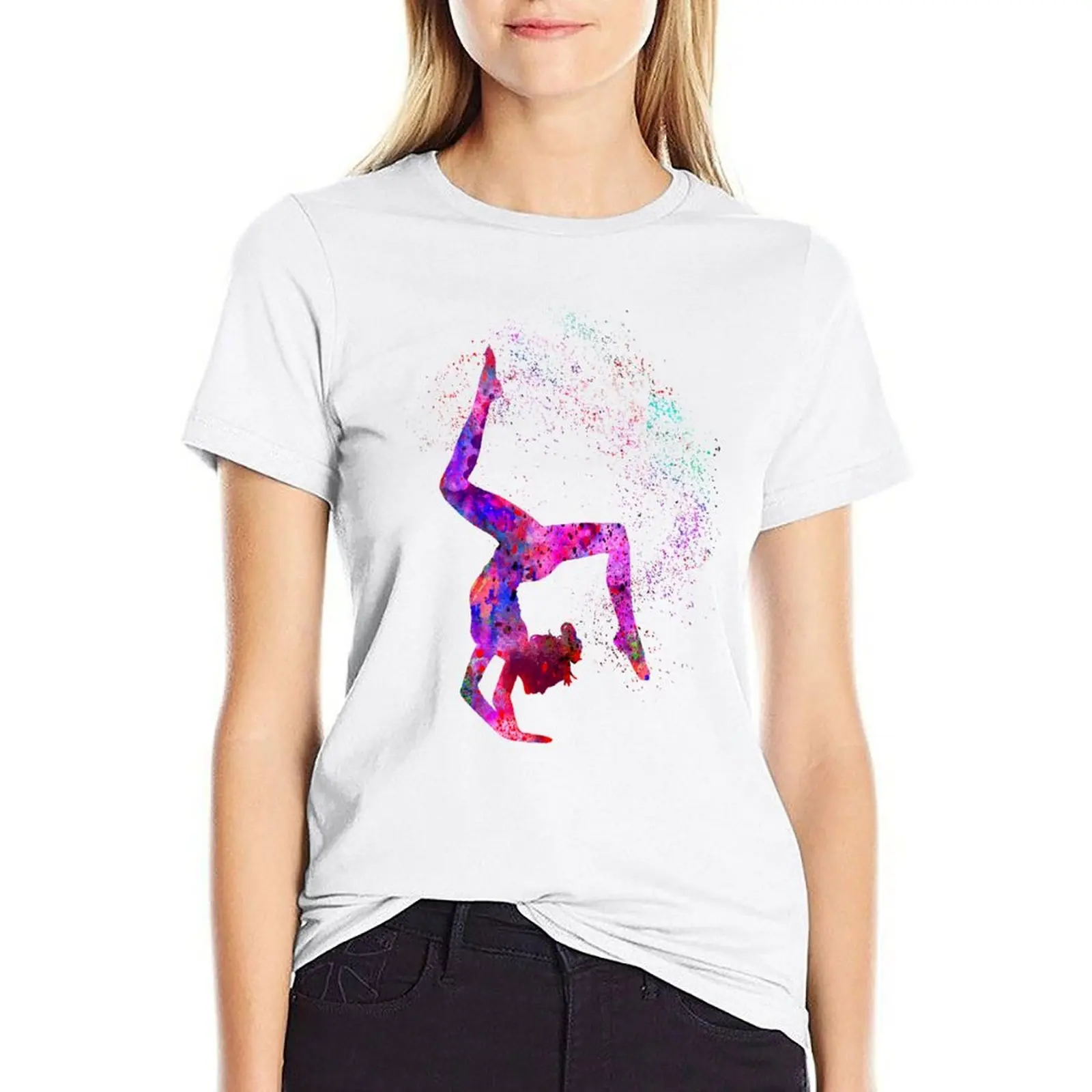 

Gymnastics girl, watercolor gymnastics, teen gift T-shirt vintage clothes korean fashion t shirt for Women