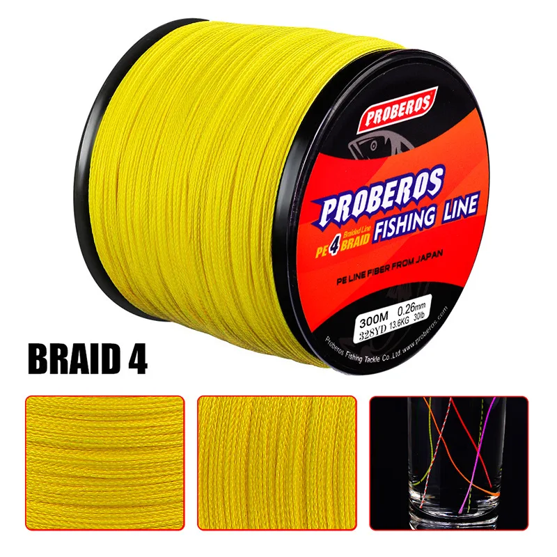 PROBEROS 300M Braided Fishing Line Green/Gray/Blue/Red