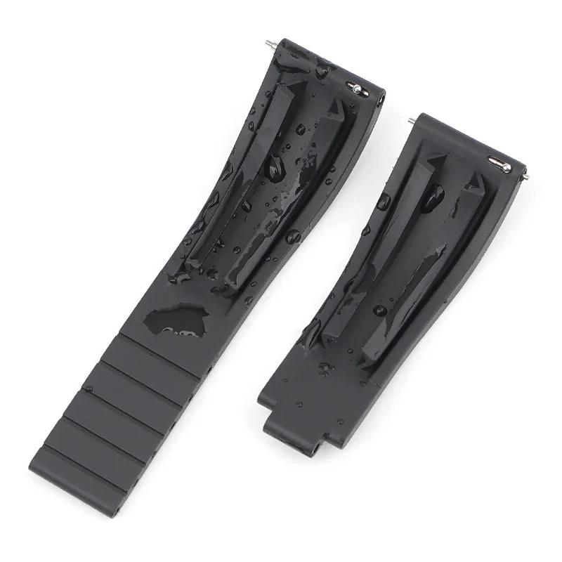 Luxury Waterproof TPU Rubber Watch Band with Stainless Steel Folding Buckle