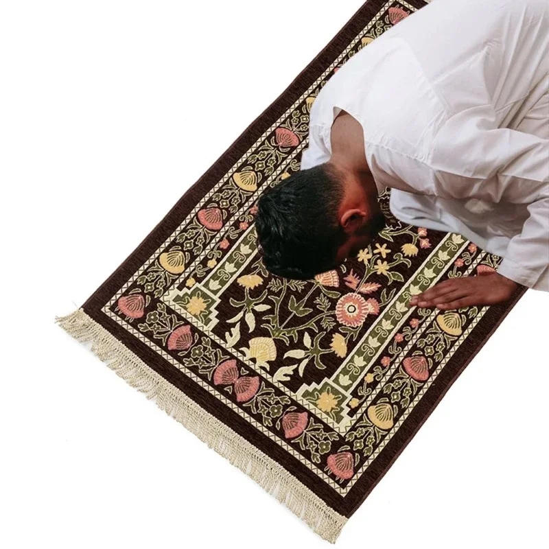 

1 шт. 70*110 см винтажный узор кисточка Декор поклонение исламский молитвенный коврик утолщенный мусульманский ковер мусульманский молитвенный коврик