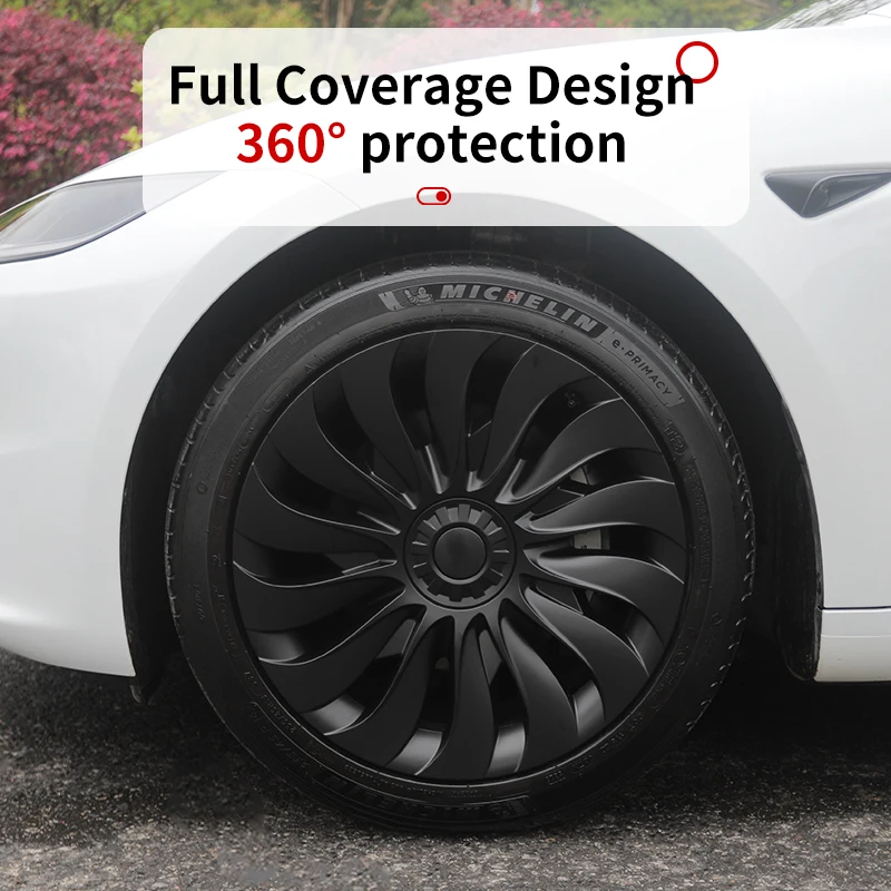 4PCS Wheel Cover Design For Tesla Model 3 Highland 18 Inch Right＆Left Hubcaps Storm Style Wheel Cover Replacement Accessories