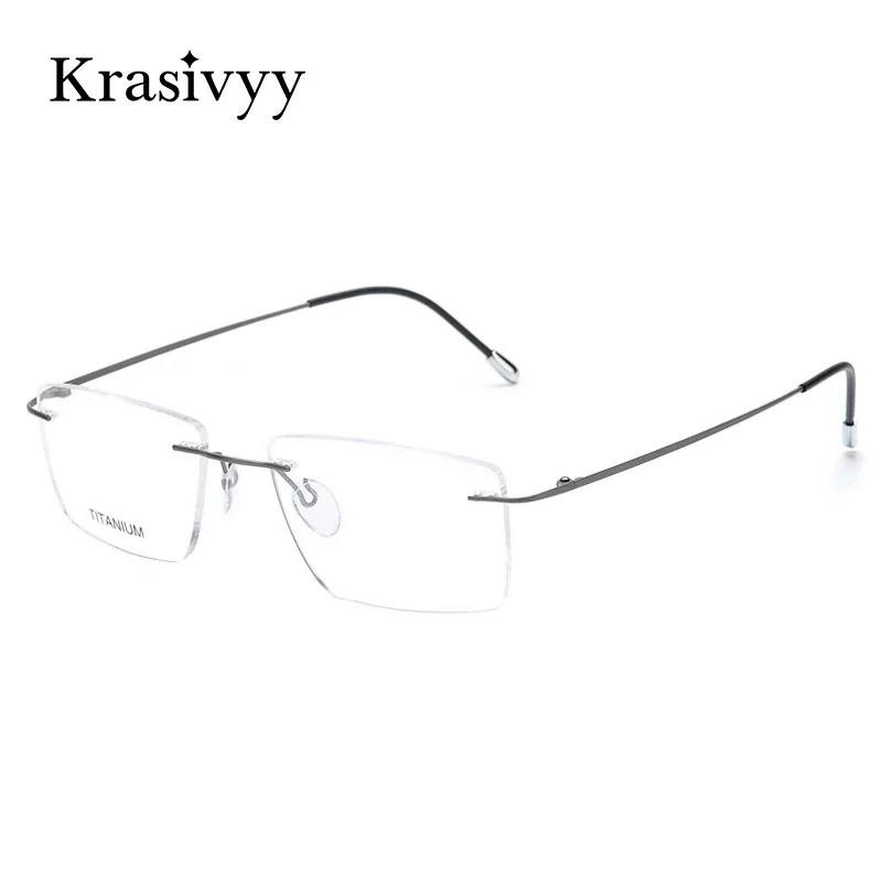 Titanium Rimless Glasses Frame Men Square eyeglasses frames eyeglass frames square eyeglasses optical glasses Ultralight European Design Frameless Eyeglasses Quality Eyewear for Women