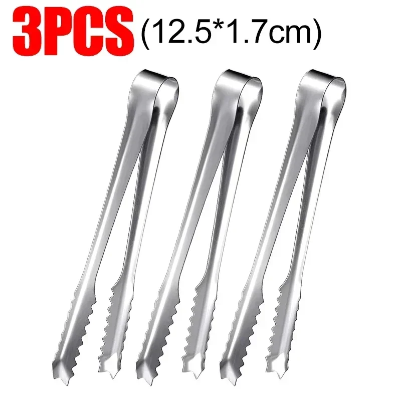 4 Pinze Per Ghiaccio In Acciaio Inox Oro - Mini Pinze Da Portata Per Barbecue, Insalata, Zucchero. Lavabili In Lavastoviglie E Con Bordo Seghettato.
