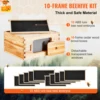 SucceBuy Bee Hive Deep Box Starter Kit 100% Beeswax Coated Natural Cedar Wood Langstroth Beehive Kit Transparent Acrylic